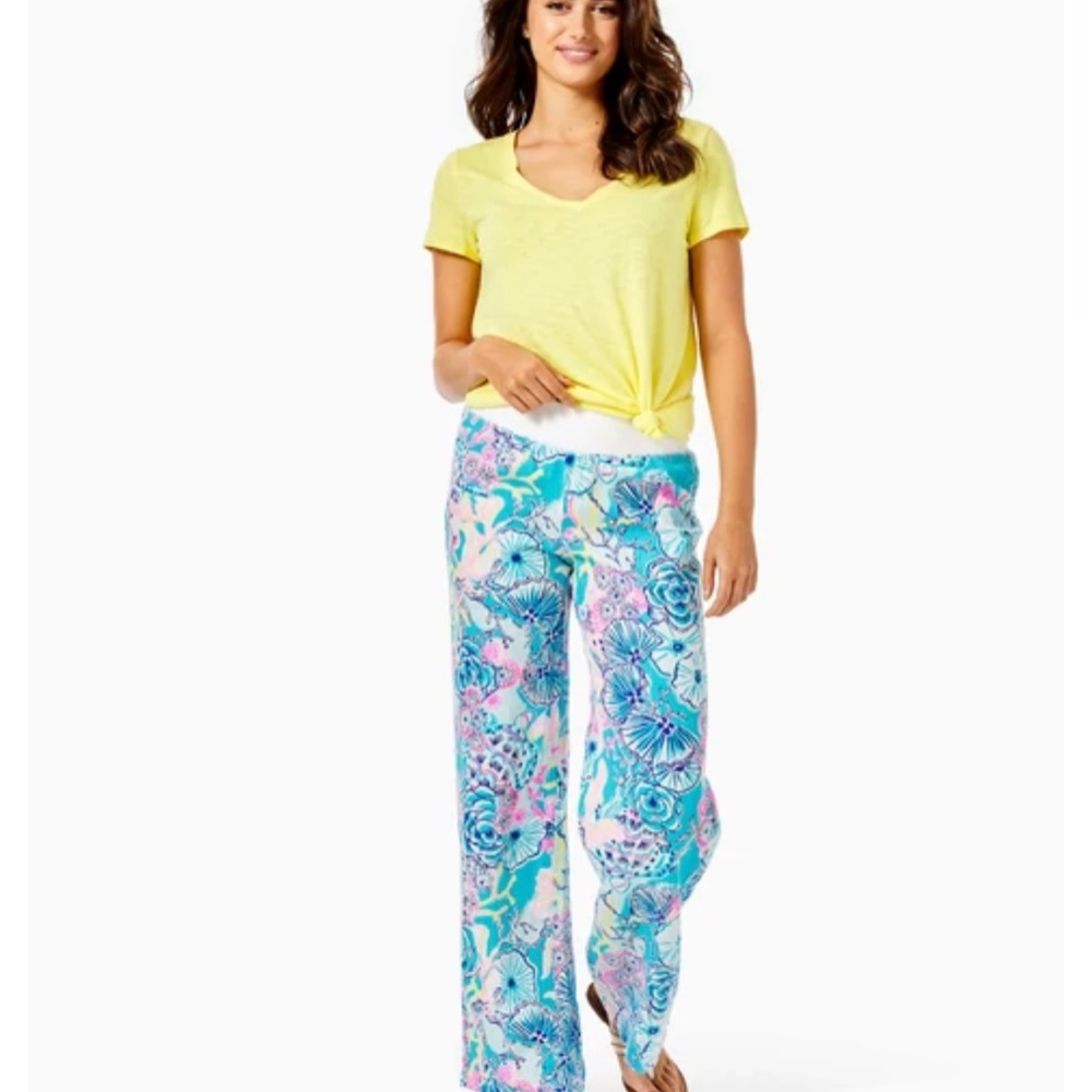 Lilly Pulitzer Once Upon a Tide Linen Palazzo Pants